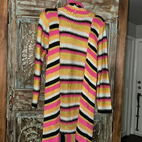 Blue B long sweater fringed cardigan. Small NWT. - Picture 6 of 6